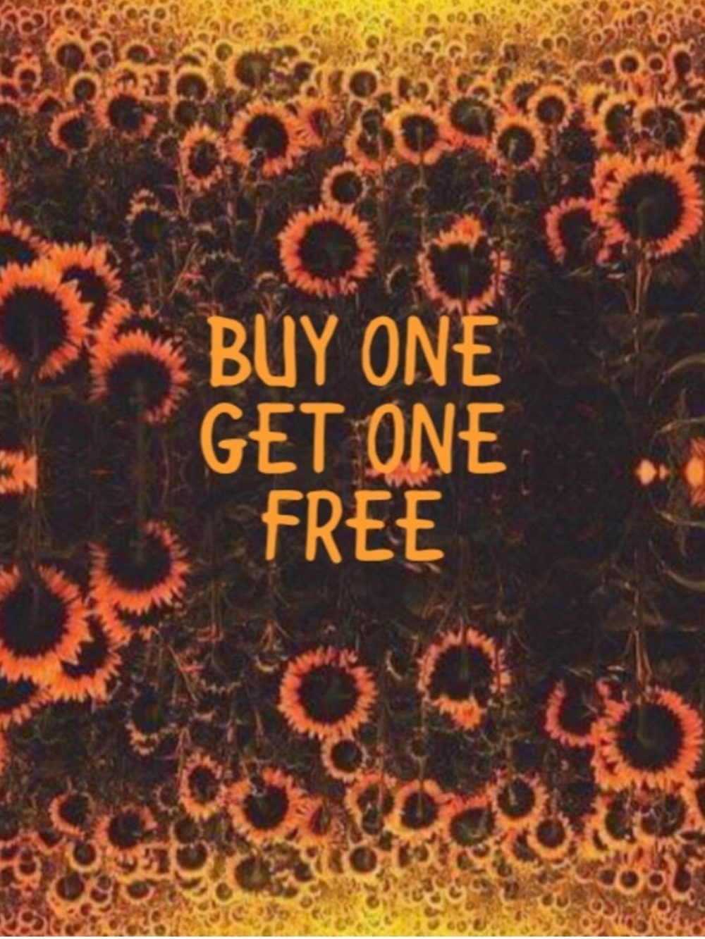 Sunflower Graphic 'Buy One Get One Free' Tee - Orange & Black